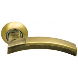 Ручка дверная фалевая на круглой накладке SILLUR 132 S.GOLD/BR матовое золото/античная бронза