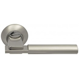 Ручка дверная фалевая на круглой накладке SILLUR 94A S.CHROME/P.CHROME матовый хром / хром