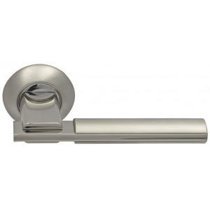 Ручка дверная фалевая на круглой накладке SILLUR 94A S.CHROME/P.CHROME матовый хром / хром