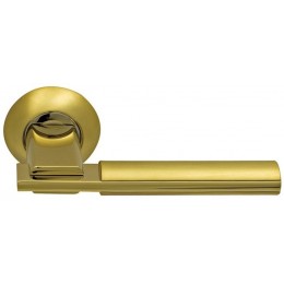 Ручка дверная фалевая на круглой накладке SILLUR 94A S.GOLD/P.GOLD матовое золото / золото