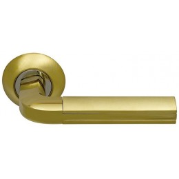 Ручка дверная фалевая на круглой накладке SILLUR 96 S.GOLD/P.GOLD матовое золото / золото