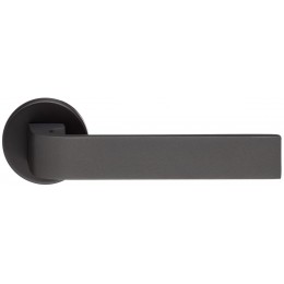Дверная ручка Extreza Hi-tech SLIM "SOUND" (Саунд) 106 на круглой розетке R12 антрацит F27