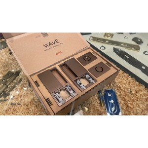 Ручки AGB WAVE для распашных межкомнатных дверей (БЕЗ ЗАМКА) B30000.00.42 (Матовая светлая бронза PVD)