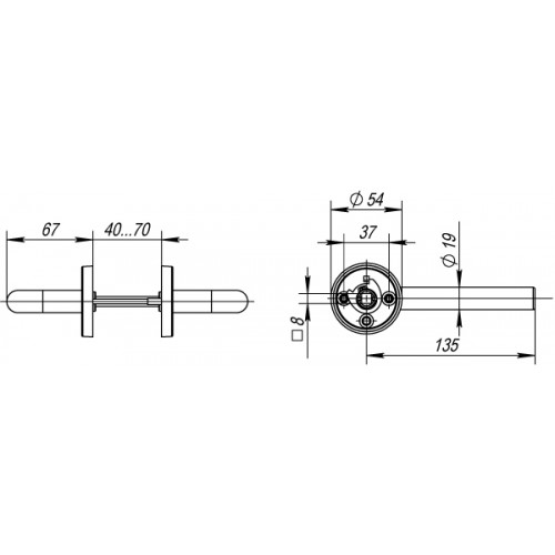 Ручка Fuaro (Фуаро) раздельная R.DSS304-0201/19 (DSS-0201/19) INOX 304