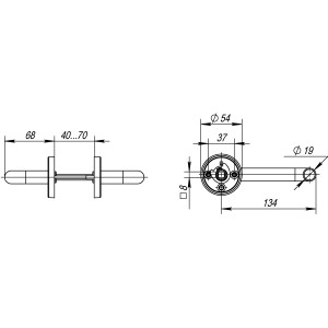 Ручка Fuaro (Фуаро) раздельная R.DSS304-0203/19 (DSS-0203/19) INOX 304