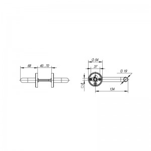 Ручка Fuaro (Фуаро) раздельная R.DSS201-0203/19 (DSS-0203/19) (INOX 201) BLACK