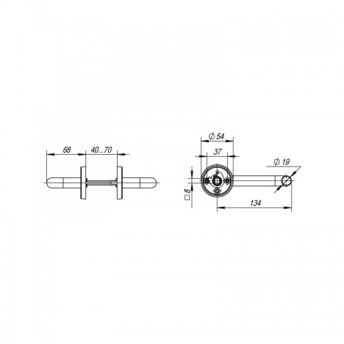 Ручка Fuaro (Фуаро) раздельная R.DSS201-0203/19 (DSS-0203/19) (INOX 201) BLACK