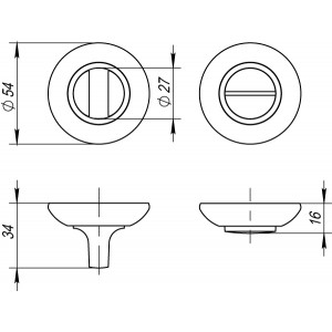 Ручка Fuaro (Фуаро) поворотная BK6.R.RM54 (BK6 RM) AB/GP-7 бронза/золото