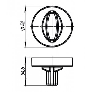 Ручка Armadillo (Армадилло) поворотная BK6.R.URB52 (WC-BOLT BK6/URB) OB-13 античная бронза