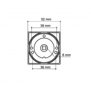 Ручка Armadillo (Армадилло) поворотная BK6.K.SQ52 (BK6/SQ) MWSC-33 итальянский тисненый