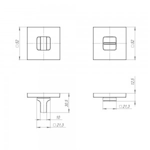 Ручка Ajax (Аякс) поворотная BK6.K.JS51 (BK6 JS) SSG-39 сатинированное золото