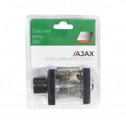 Ручка поворотная Ajax (Аякс) с фиксацией ключом BK6.FIX.JK BL-24 черный