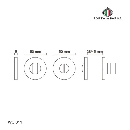 WC фиксатор поворотный Porta Di Parma, Модерн, WC.011 WC.011.03, Чёрный
