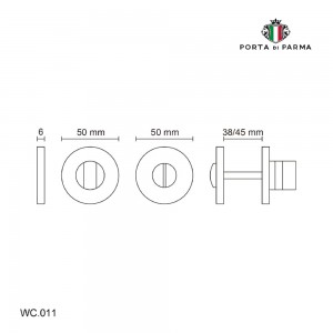 WC фиксатор поворотный Porta Di Parma, Модерн, WC.011 WC.011.06, PVD Полированное золото