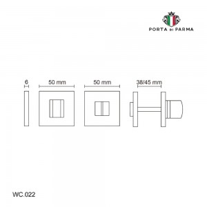 WC фиксатор поворотный Porta Di Parma, Модерн, WC.022 WC.022.01, Полированный хром