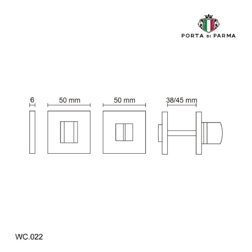 WC фиксатор поворотный Porta Di Parma, Модерн, WC.022 WC.022.03, Чёрный