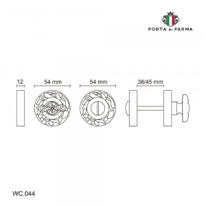 WC фиксатор поворотный Porta Di Parma, Классика, WC.044 WC.044.11, Матовый кофе