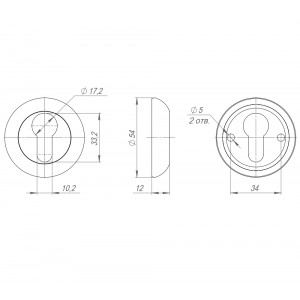 Накладка Armadillo (Армадилло) под цилиндр ET.R.LD54 (ET-1) SN/CP-3 матовый никель/хром