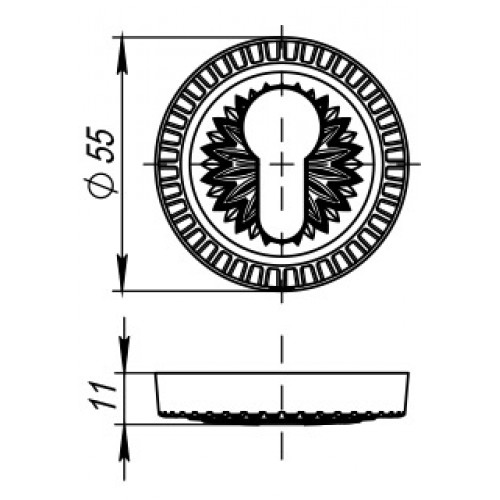 Накладка Armadillo (Армадилло) под цилиндр ET.R.CL55 (ET/CL) OB-13 античная бронза