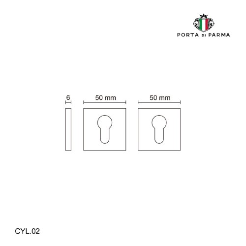 Накладка под цилиндр Porta Di Parma, Модерн, CYL.02 CYL.02.03, Чёрный