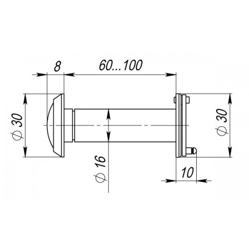 Глазок Armadillo (Армадилло) дверной, оптика стекло DV-PRO 3/100-60/BR (DVG3) GP золото