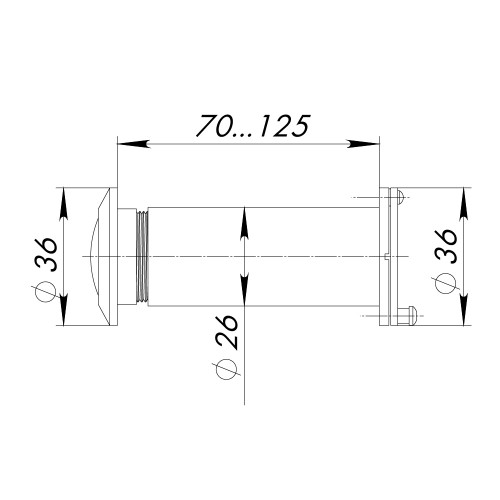 Глазок Ajax (Аякс) дверной, оптика пластик DV-4/70-125 CP хром (кратно коробке 30 шт)
