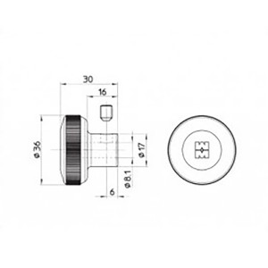 Вертушка Mottura (Моттура) на цилиндр 99.505 NS0C (d 8.1) (МАТОВЫЙ НИКЕЛЬ)