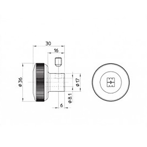 Вертушка Mottura (Моттура) на цилиндр 99.505 NS0C (d 8.1) (МАТОВЫЙ НИКЕЛЬ)