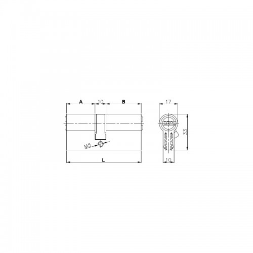 Цилиндровый Kale kilit (Кале килит) механизм 164 SN/80 (30+10+40) mm никель 5 кл.