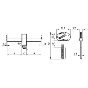 Цилиндровый Fuaro (Фуаро) механизм (D-PRO500/80) D-PRO5000Key80(30+10+40) CP хром 5Key