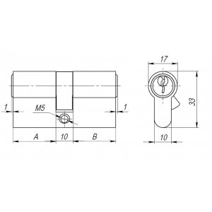 Цилиндровый Ajax (Аякс) механизм (AX100/80) AX1000Key80 (35+10+35) CP хром