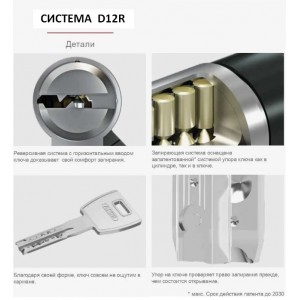 Механизм цилиндровый ABUS D12R410 ключ/ключ MS латунь (5 ключей)