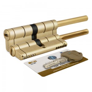 Цилиндровый механизм Mottura (Моттура) под вертушку (дл. шток) C39P513101LC5 (82 мм/46+10+26), ЛАТУНЬ (PVD)