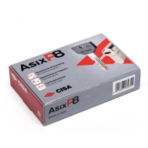 Цилиндровый механизм Cisa AsixP8 PRO 0Q317.90.0.12.SD (80 мм) 50x30T, никель, 5+1 ключей, асимметричный, под вертушку (длинный шток 65 мм)