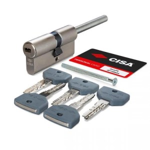 Цилиндровый механизм Cisa AsixP8 PRO 0Q317.12.0.12.SD (70 мм) 40x30T, никель, 5+1 ключей, асимметричный, под вертушку (длинный шток 65 мм)