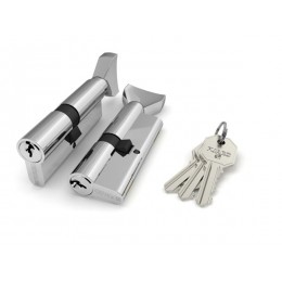 Цилиндровый Fuaro (Фуаро) механизм (100 CM/80) 1000CMKnob80(35+10+35) CP хром 3Key с вертушкой