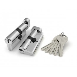 Цилиндровый Fuaro (Фуаро) механизм (R302/60) R3002Knob60(25+10+25) CP хром 5Key с вертушкой