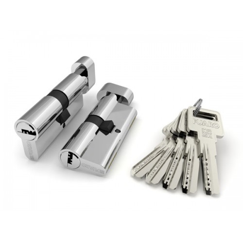 Цилиндровый Fuaro (Фуаро) механизм (R602) R6002Knob68(26+10+32) CP хром 5Key с вертушкой