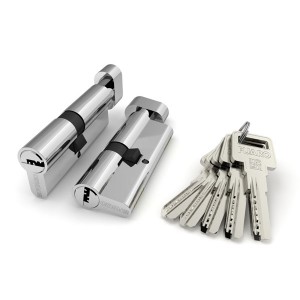 Цилиндровый Fuaro (Фуаро) механизм (R602/80) R6002Knob80(35+10+35) CP хром 5Key с вертушкой