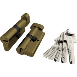 Цилиндровый Fuaro (Фуаро) механизм (R602/60) R6002Knob60(25+10+25) AB бронза 5Key с вертушкой
