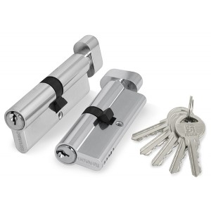 Цилиндровый Fuaro (Фуаро) механизм (100 ZM/60) 1000ZMKnob60(25+10+25) CP хром 5Key с вертушкой