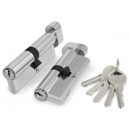 Цилиндровый Fuaro (Фуаро) механизм (100 ZM/80) 1000ZMKnob80(30+10+40) CP хром 5Key с вертушкой