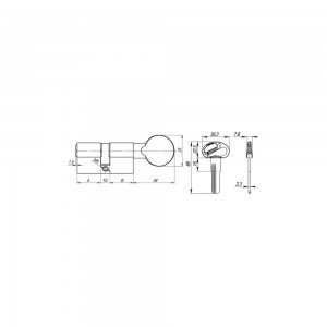 Цилиндровый Fuaro (Фуаро) механизм (D-PRO502/70) D-PRO5002Knob70(30+10+30) BL черный 5Key