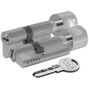 Цилиндровый механизм Kale kilit (Кале килит) с вертушкой 164 OBS SCE/90 (35+10+45) mm никель 5 кл.