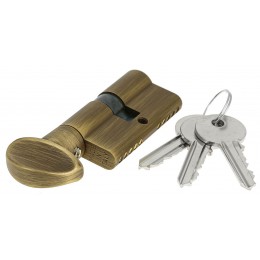 Цилиндровый механизм Extreza AS-60С ключ-вертушка (KNOB-1) 25x10x25 (30/30) матовая бронза F03
