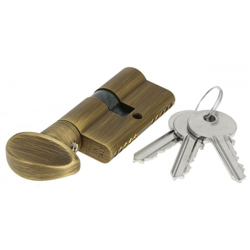 Цилиндровый механизм Extreza AS-60С ключ-вертушка (KNOB-1) 25x10x25 (30/30) матовая бронза F03