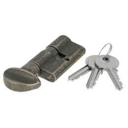 Цилиндровый механизм Extreza AS-60С ключ-вертушка (KNOB-1) 25x10x25 (30/30) античное серебро F45