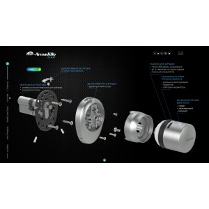 Электронный Armadillo (Армадилло) замок ROTATOR EL.RT01.01 BL черный