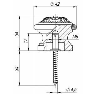 Упор Fuaro (Фуаро) дверной напольный STOPPER/SM01 (DS SM01) AB-7 бронза