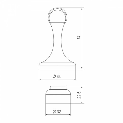Упор Punto (Пунто) дверной напольный DFIX/MF45 (DSM-45) магнитный SN-3 мат.никель
